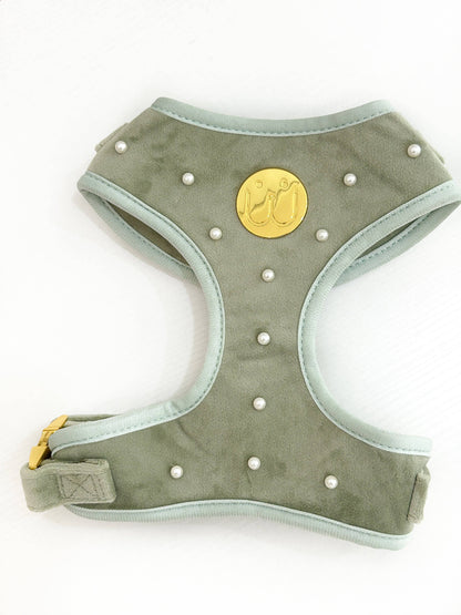 Pearls Matcha Velvet Harness - Woofiao