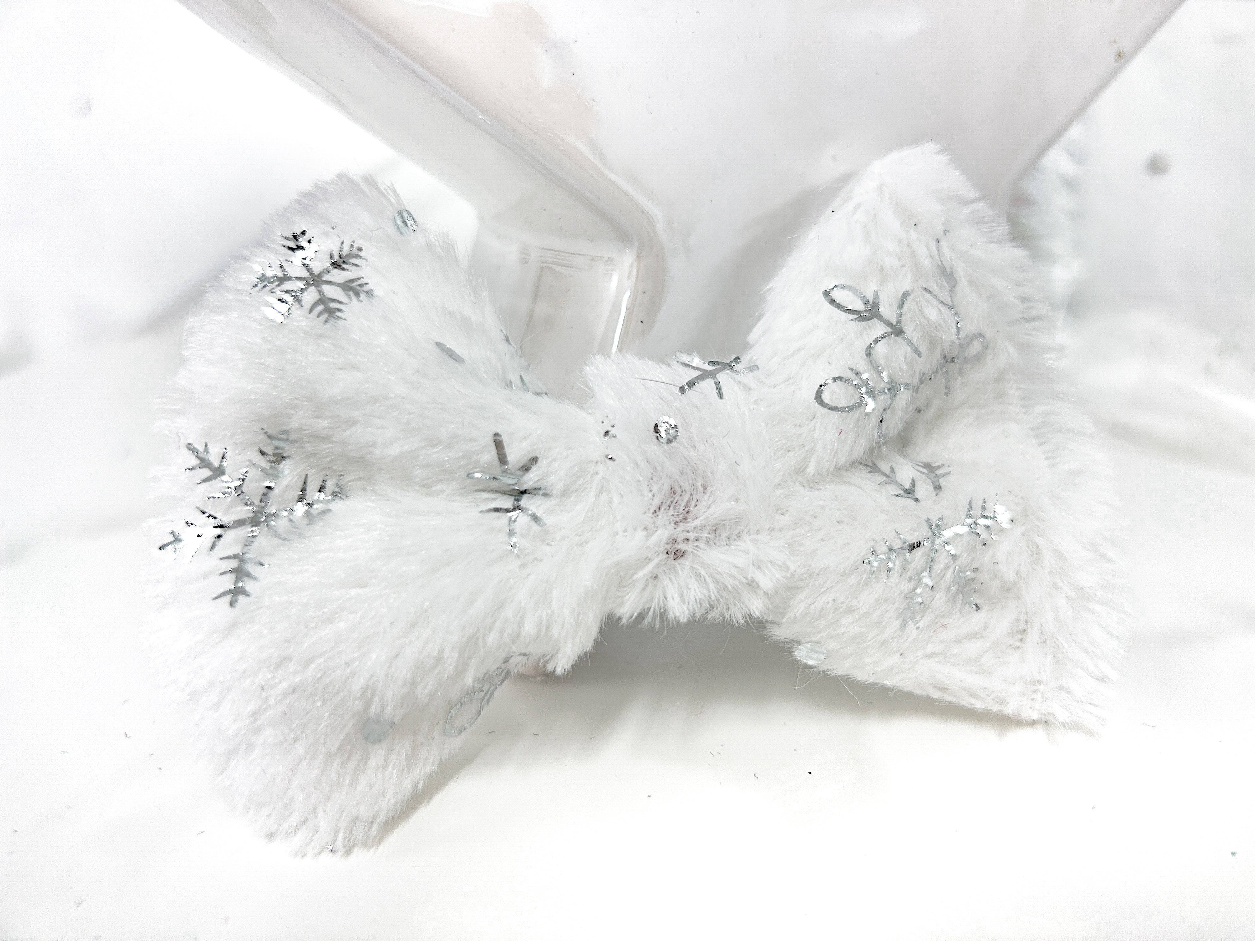 Snow Velvet Hair Bow - Woofiao