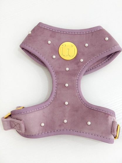 Pearls Lavanda Velvet Harness - Woofiao