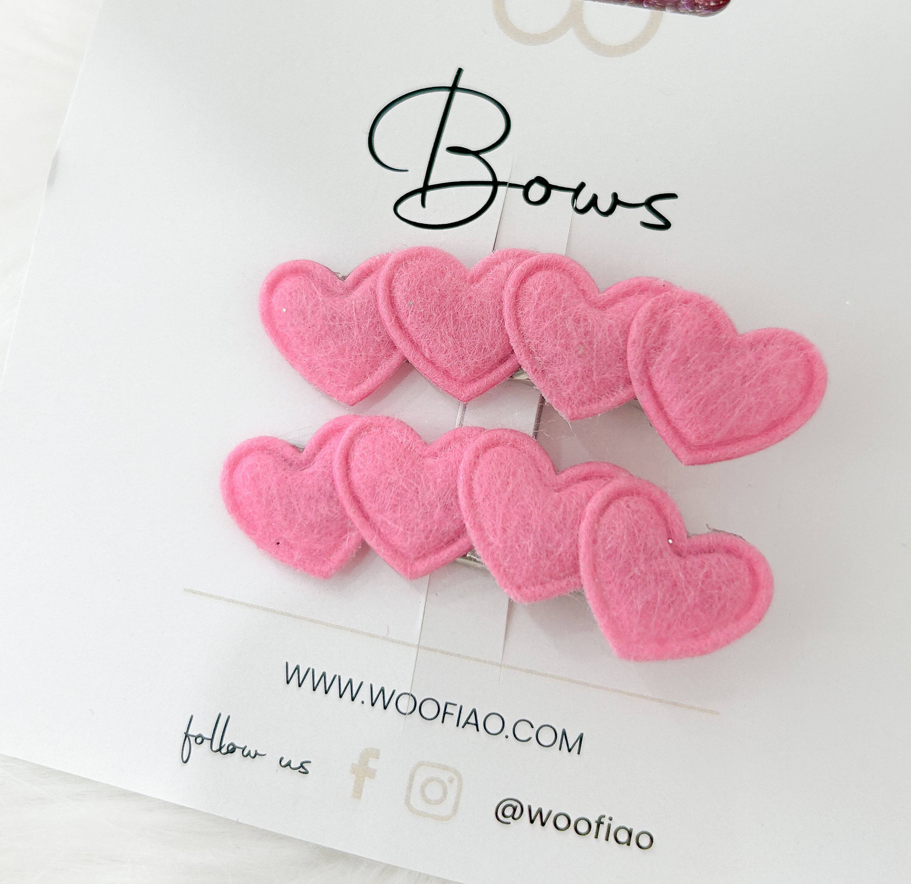 Mini Hearts Hair Bow - Woofiao