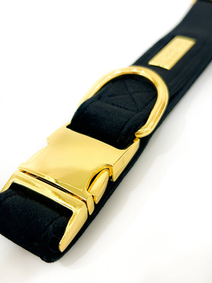 Royalty Black Velvet Dog Collar - Woofiao