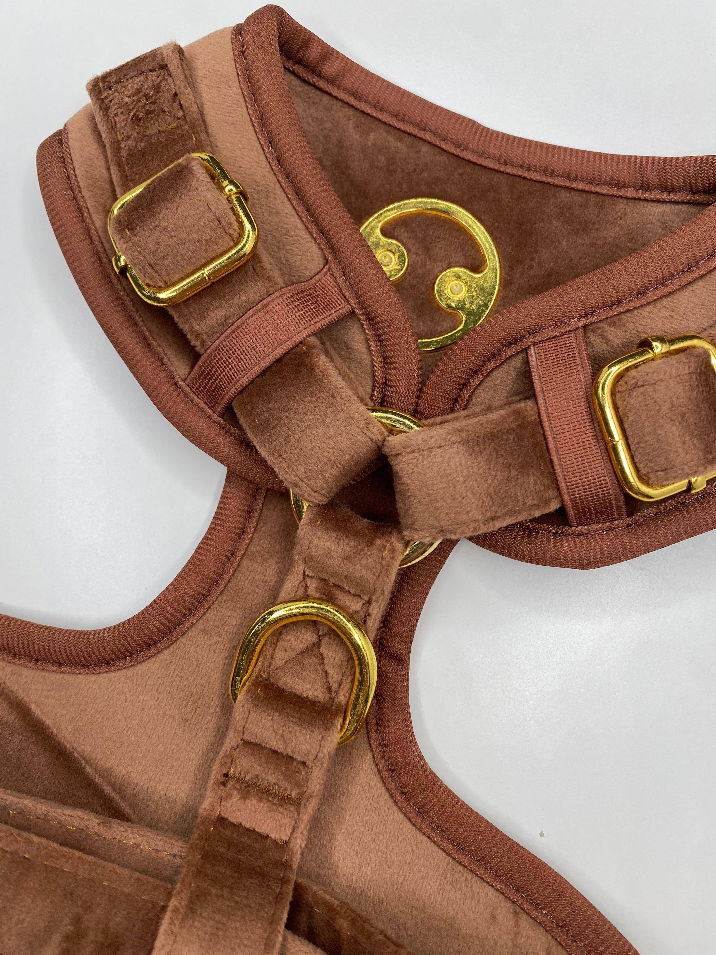 Latte Velvet Harness - Woofiao